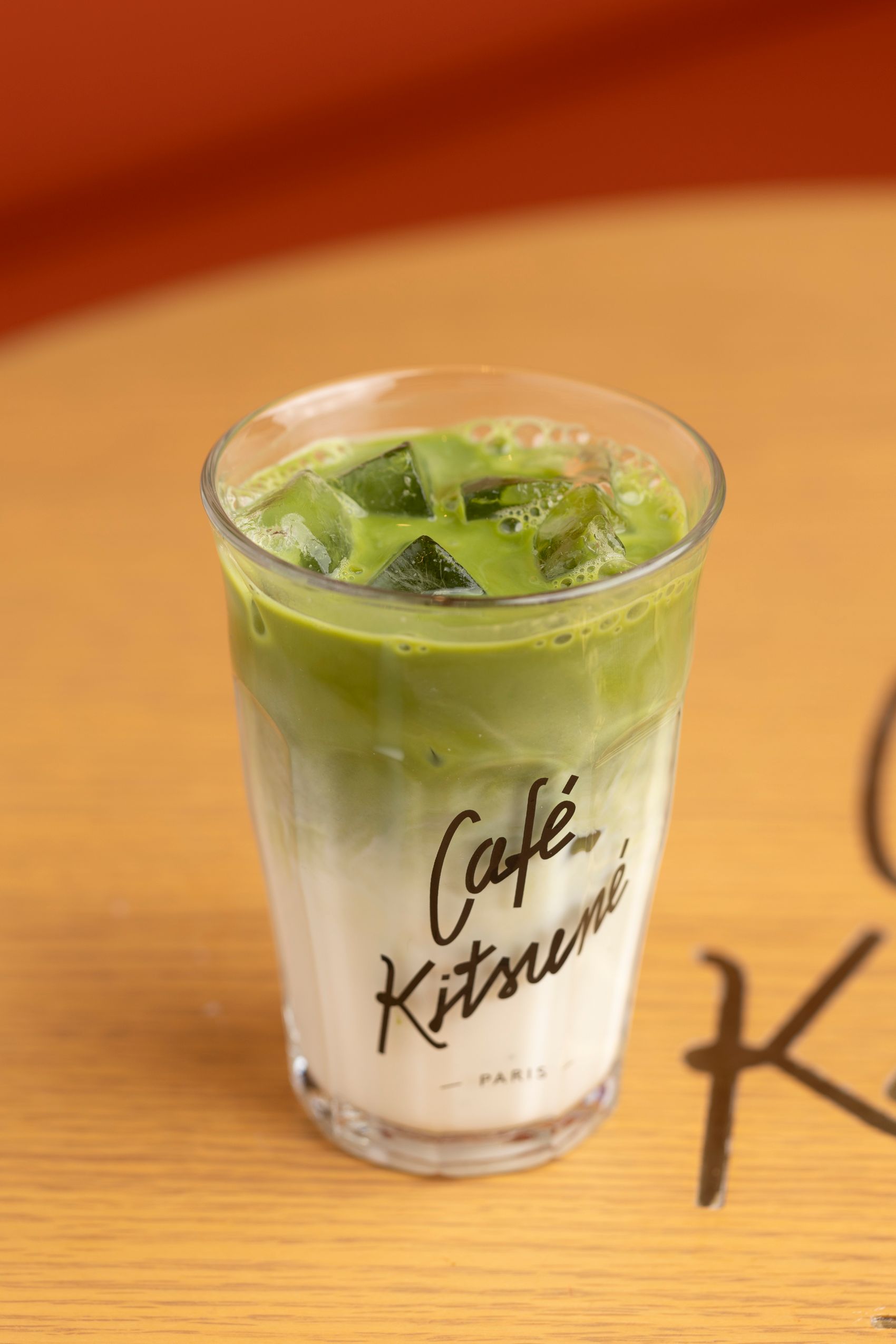 An iced matcha latte