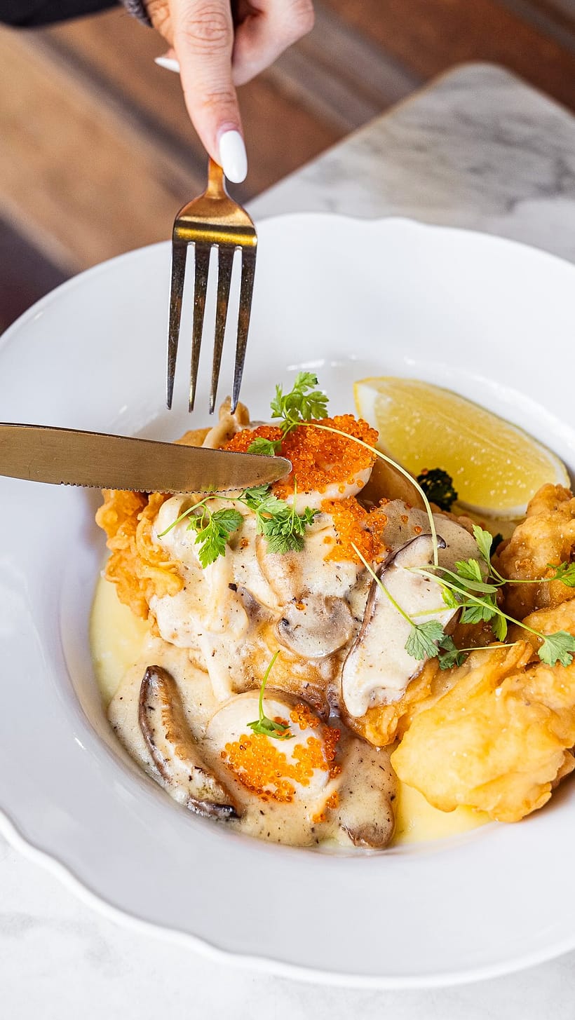 Sea urchin and soft scrambled egg
