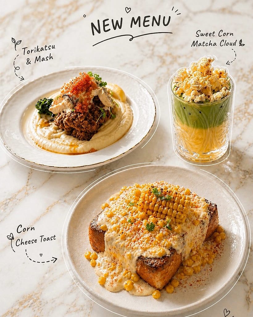 A spread of Two Sis & Co signature dishes